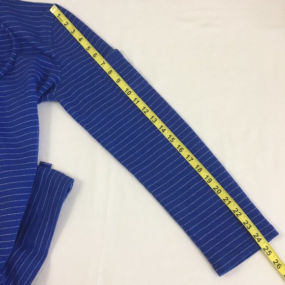 VTG Liz Claiborne Hoodie Blue Silver Metallic Striped Full Zip Women's M - Picture 13 of 13